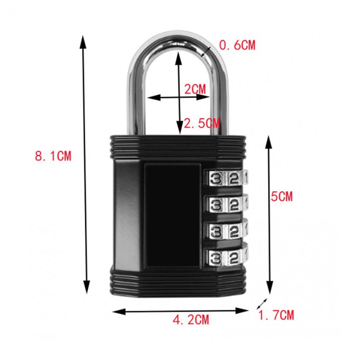 Zinc alloy combination padlock