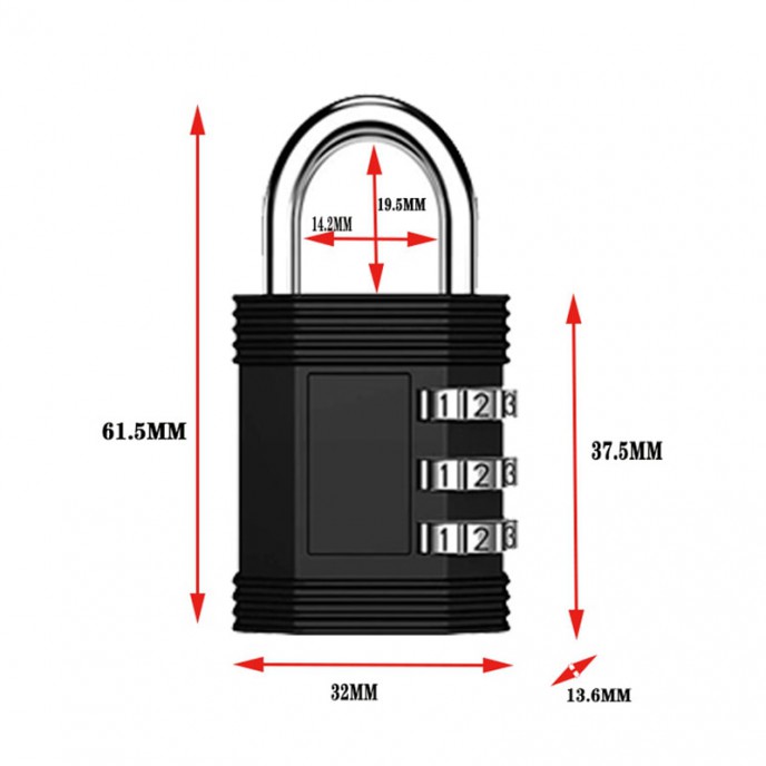 Zinc alloy combination padlock