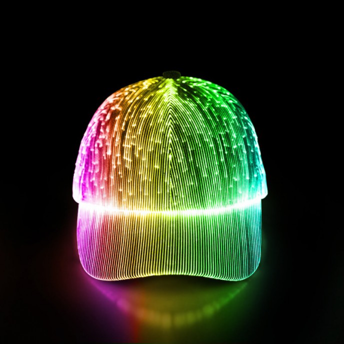 led fiber optic light-emitting cap