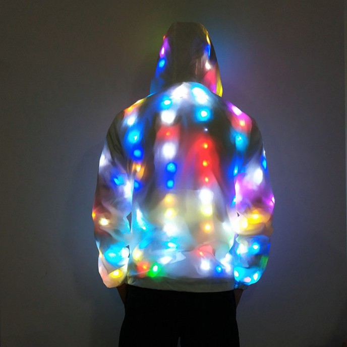 LED Hooded Windbreaker Jacket