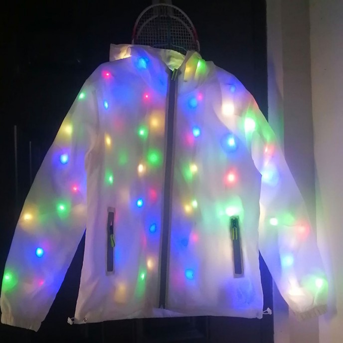 LED Hooded Windbreaker Jacket